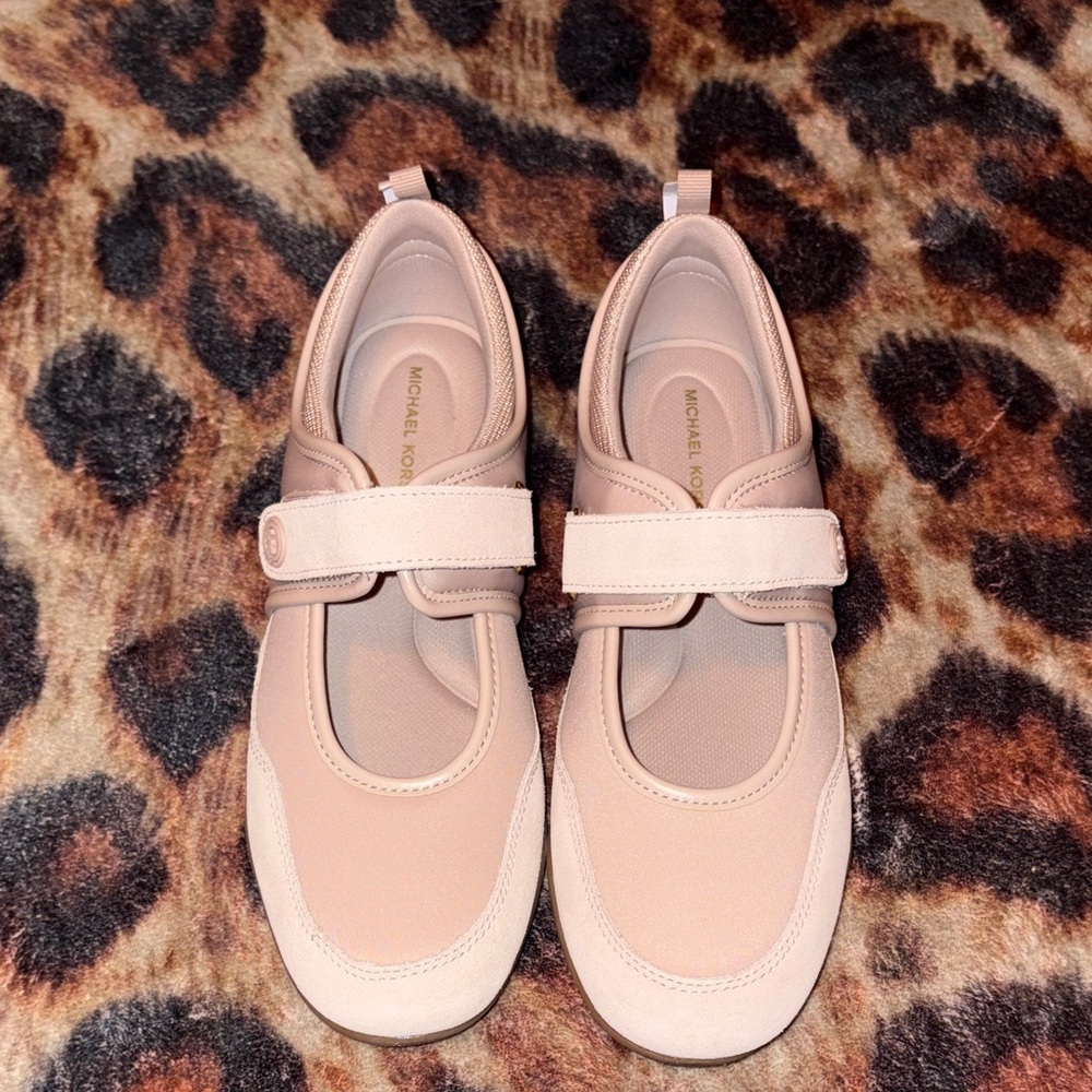 Michael Kors Pale Pink Mary Jane Strap Sneakers